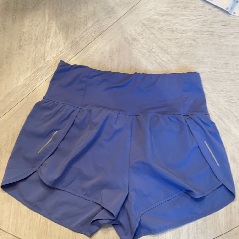 Blue High Rise Athletic Shorts